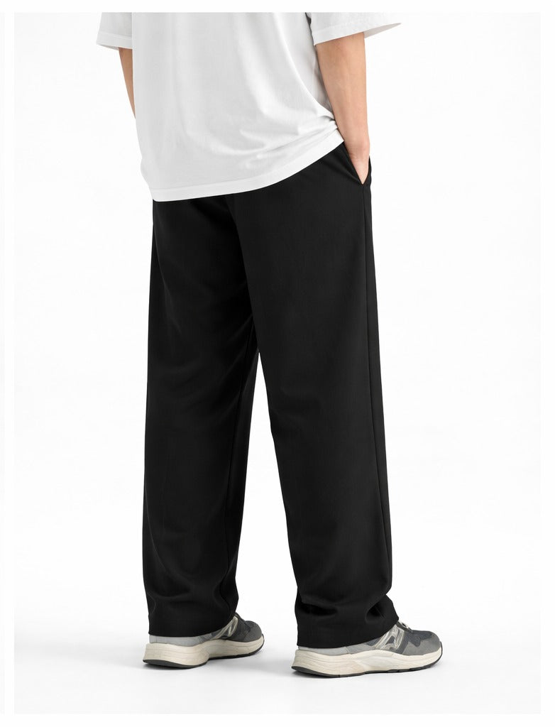 Black Trendy Pleated Relaxed Trousers