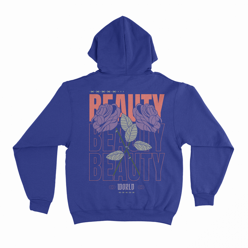 BEAUTY PURPLE ROSE HOODIE