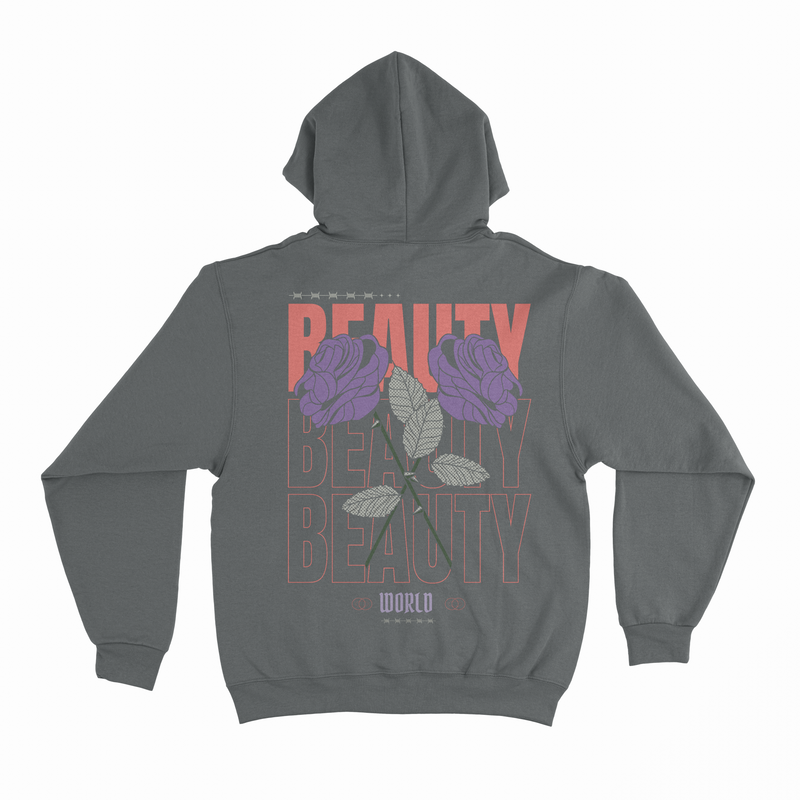 BEAUTY PURPLE ROSE HOODIE