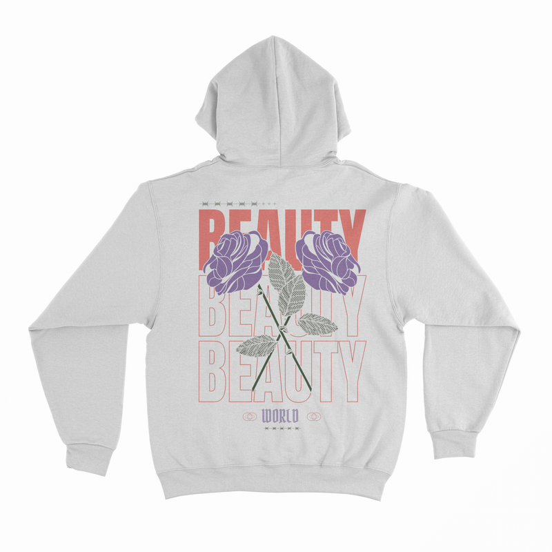 BEAUTY PURPLE ROSE HOODIE