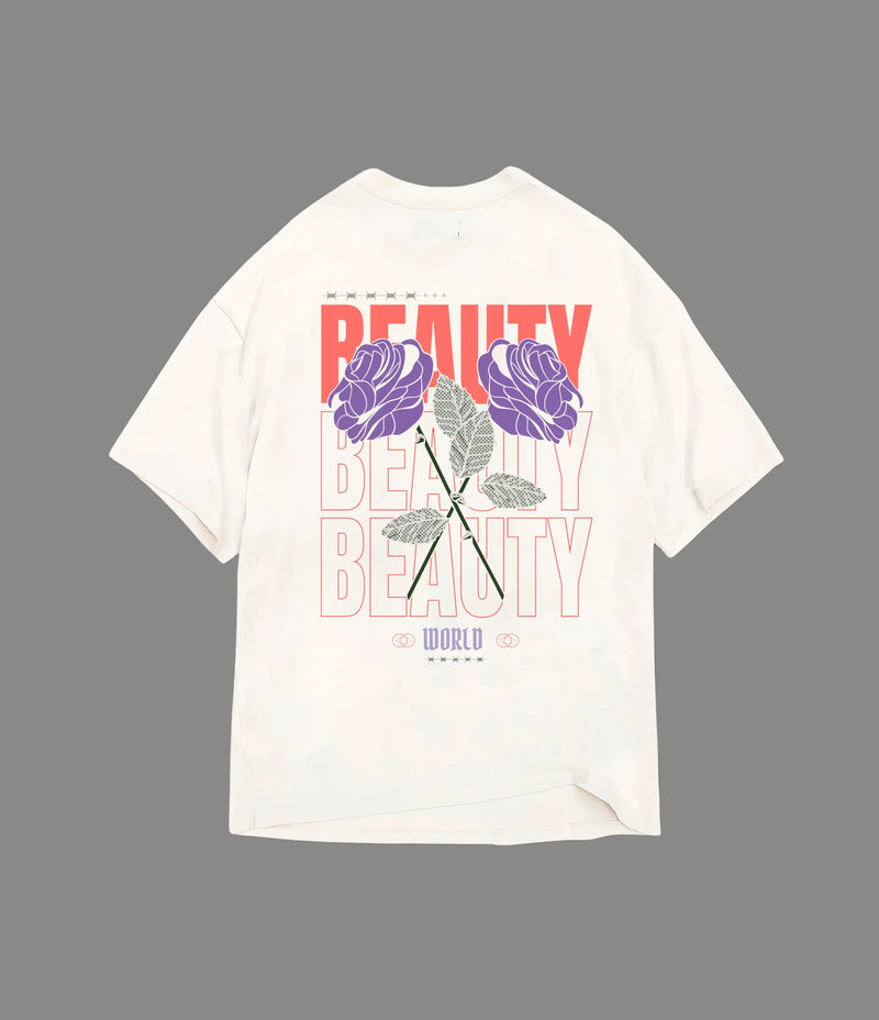 BEAUTY PURPLE ROSE OVERSIZED T-SHIRT